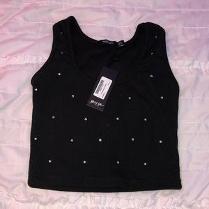 NASTY GAL - TAGS STILL ON black crop top w/sequins